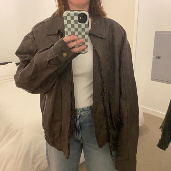 Towncraft Dark Brown Genuine Leather Jacket - Picture 1 of 6